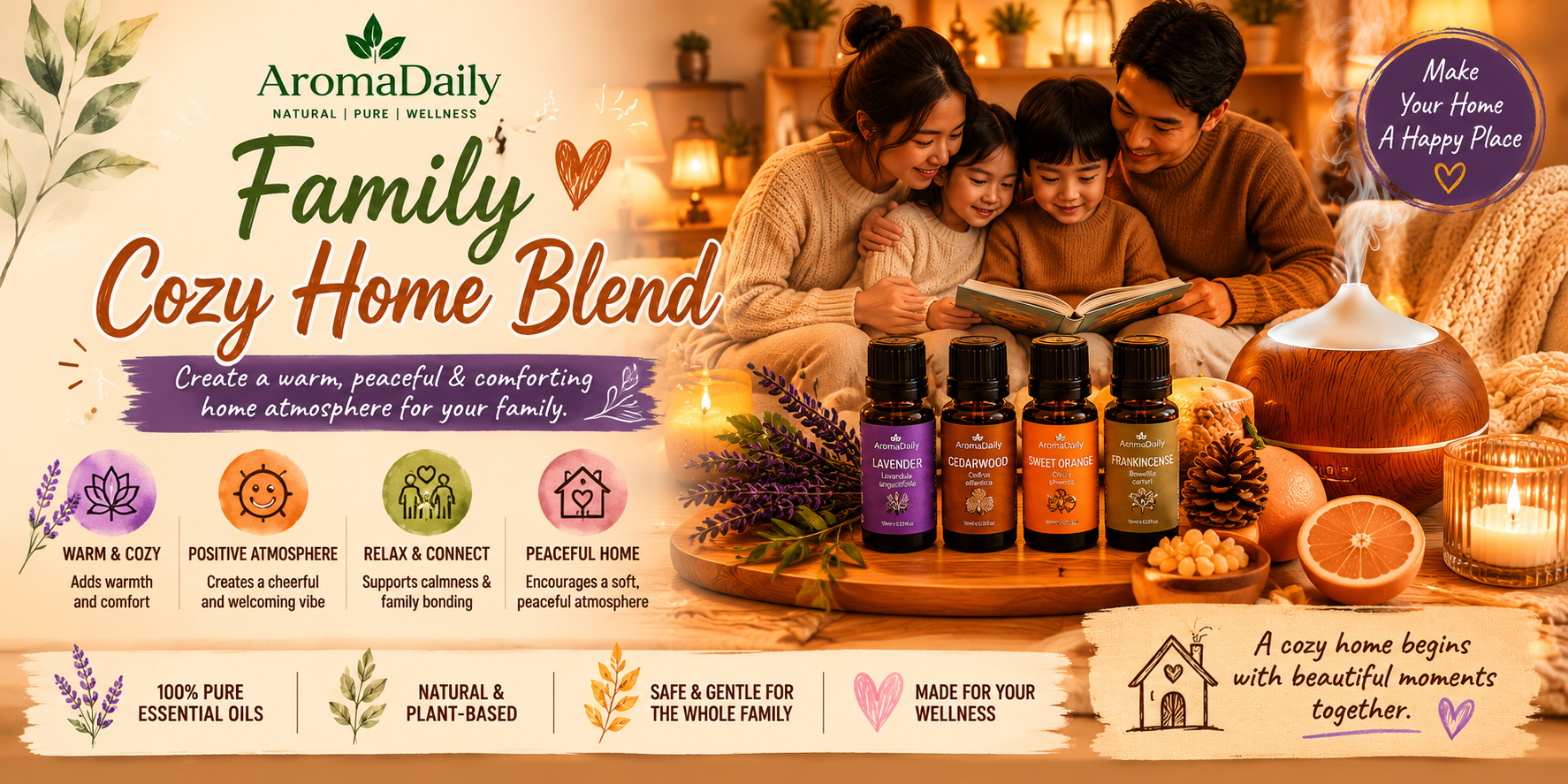 🏡 Family Cozy Home Blend | AromaDaily✨
